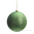 Green Plastic Baubles Glitter